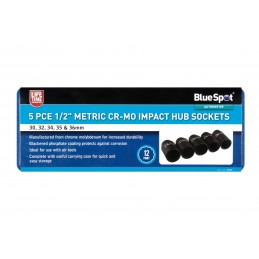 BlueSpot 5 PCE 1/2" Metric Cr-Mo Impact Hub Sockets (30-36mm)