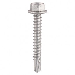 Timco Self-Drilling Screws - Hex - For Light Section Steel - Exterior - Silver - 5.5 x 32 - Box of 100