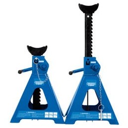 Pair of Pneumatic Rise Ratcheting Axle Stands (5 tonne)