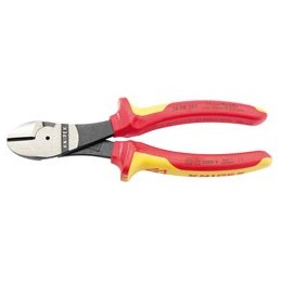 Knipex 74 08 180UKSBE VDE Fully Insulated High Leverage Diagonal Side Cutters (180mm)
