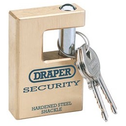 63mm Quality Close Shackle Solid Brass Padlock and 2 Keys with Hardened Steel Shackle