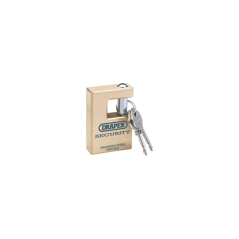 63mm Quality Close Shackle Solid Brass Padlock and 2 Keys with Hardened Steel Shackle