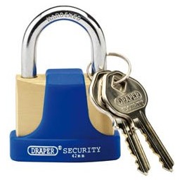 42mm Solid Brass Padlock and 2 Keys with Hardened Steel Shackle and Bumper